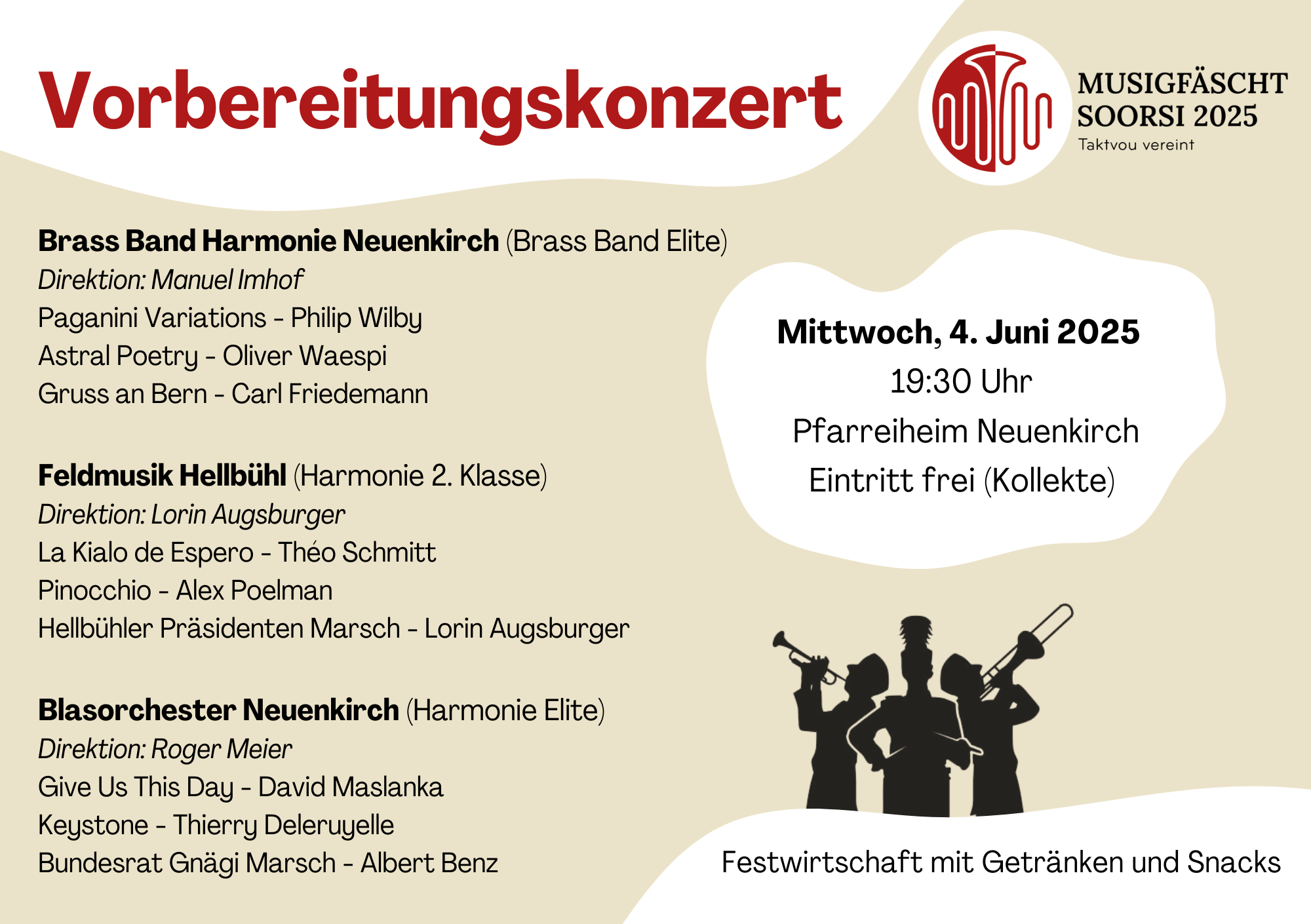 Flyer Vorbereitungskonzert